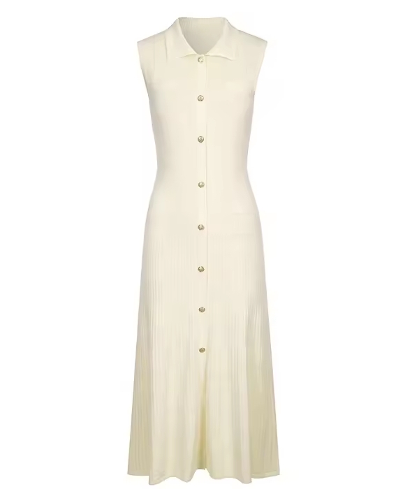 针织物制造商为特殊场合定制夏季无袖优雅休闲女式连衣裙针织连衣裙女式